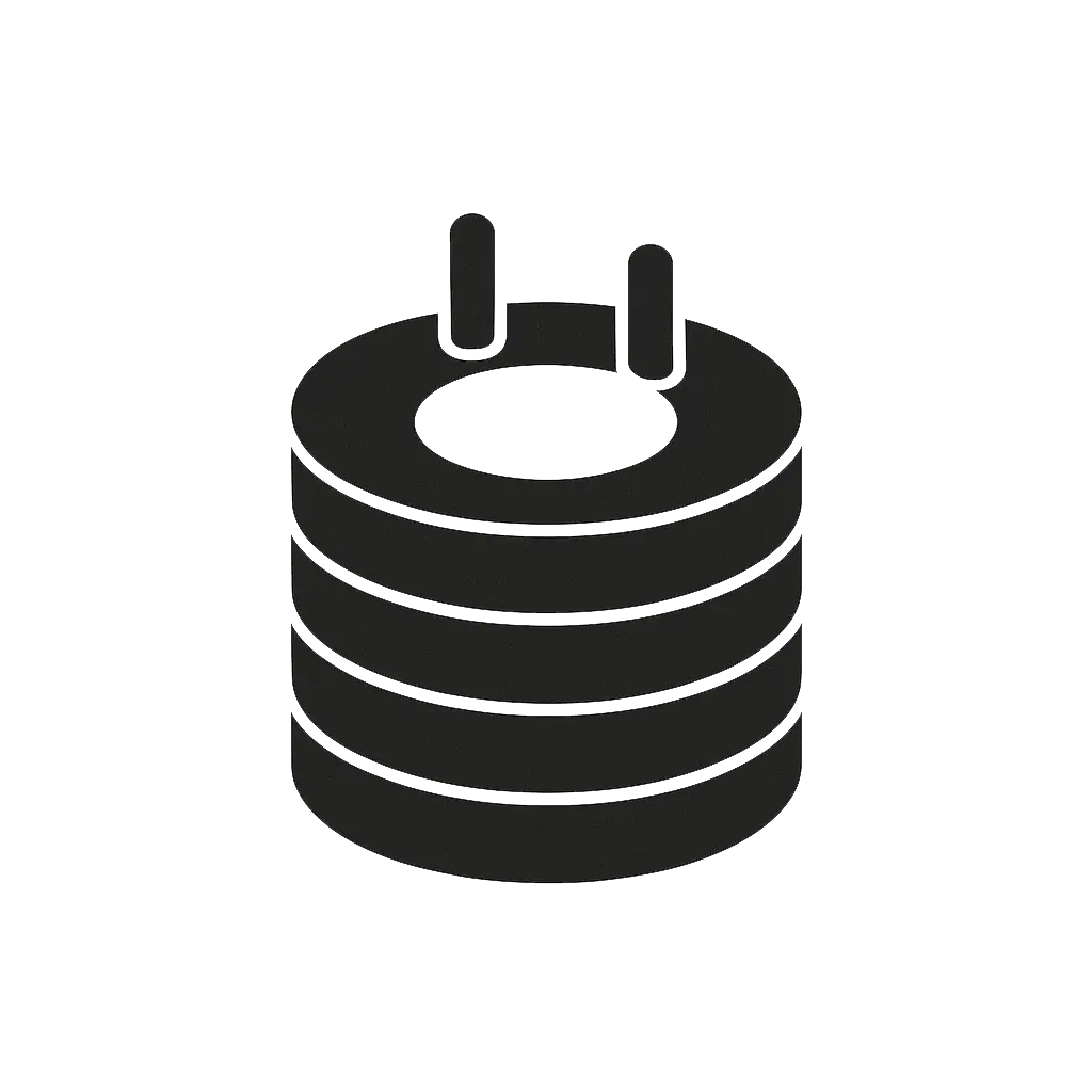 Ícone minimalista de anel coletor para sistemas rotativos - F.L. Indústria