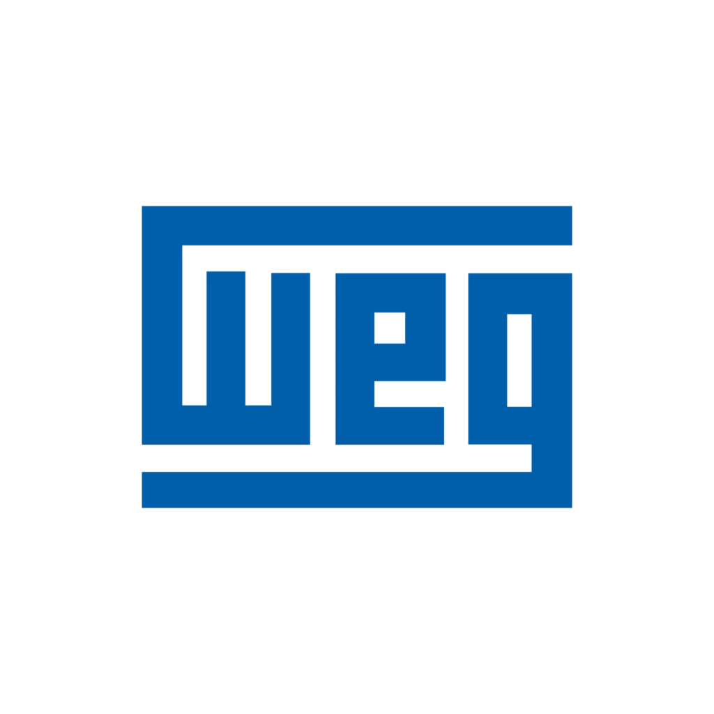 Logotipo da WEG - Cliente parceiro da F.L. Indústria